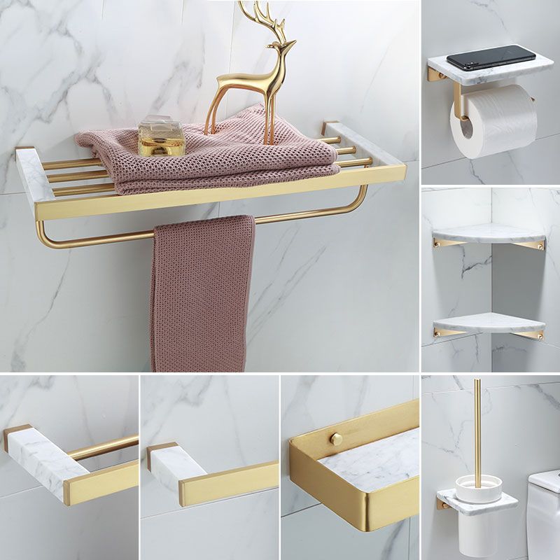 Koadclo | Polished Brass Bathroom Accessory Set - Marble Bathroom Hardware