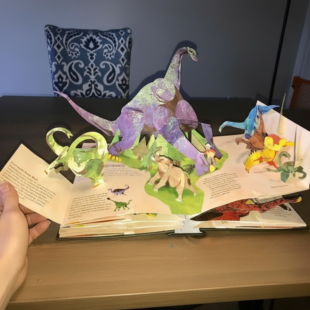 Koadclo | 3D Pop-up Book Dinosaurs – Interactive Pop-Up Book for Kids with Prehistoric Scenes