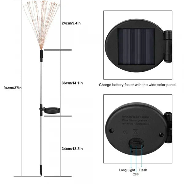 Koadclo | 4-Piece Solar Firework Garden Lights – Weatherproof LED Decorative Stakes for Garden & Patio