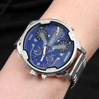 Koadclo | Stainless Steel Chronograph Quartz Watch – Premium Analog Sport Wristwatch for Men