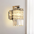 Koadclo | Rectangular Crystal Wall Sconce - Chrome with Crystal Rod Draping