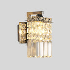 Koadclo | Rectangular Crystal Wall Sconce - Chrome with Crystal Rod Draping
