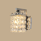 Koadclo | Rectangular Crystal Wall Sconce - Chrome with Crystal Rod Draping