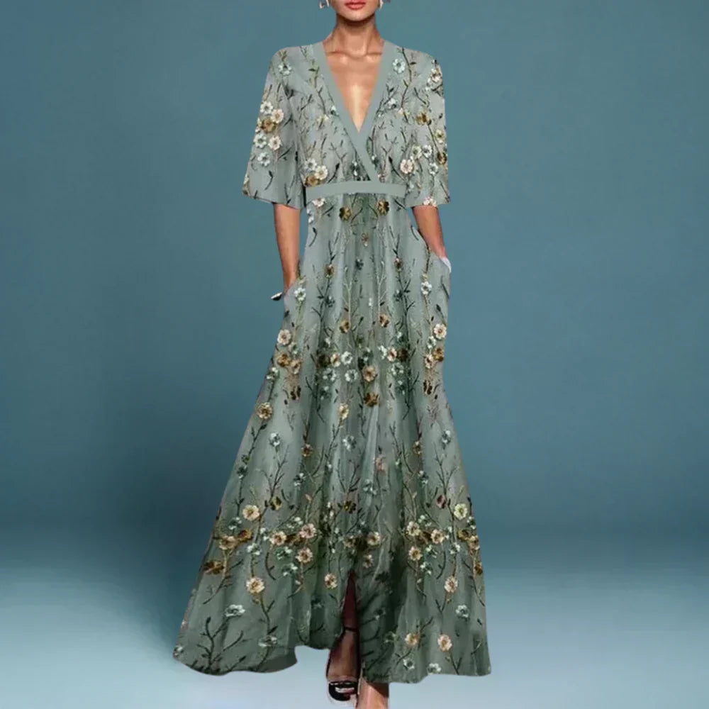 Jill™ | Elegant Maxi Dress with Floral Pattern