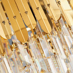 Koadclo | Stacked Wall Light – Modernist Brass Metal Lamp with Clear Crystal Block