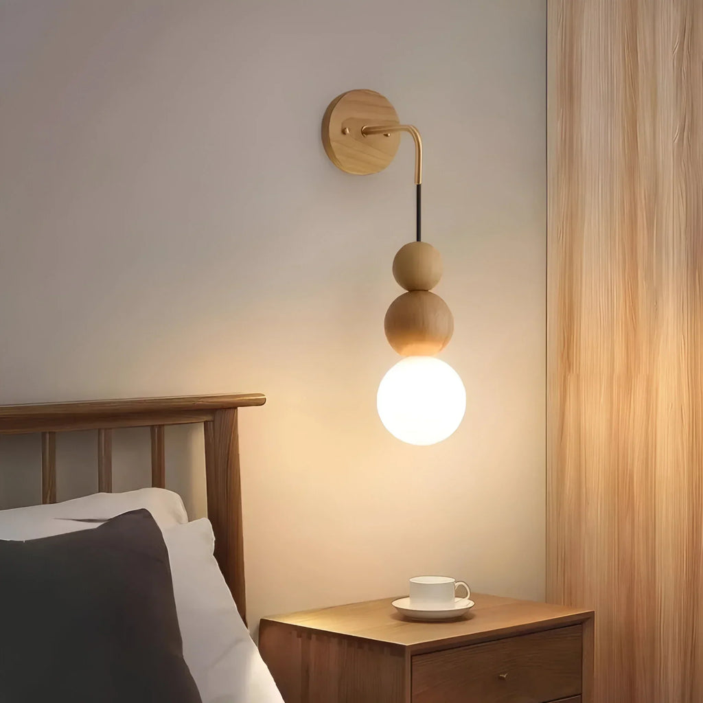 Koadclo | GlowHaven - Walnut & Brass Accent Wall Light