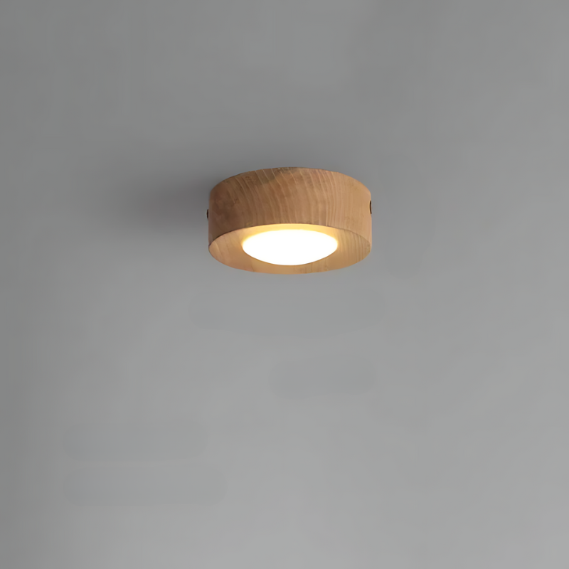 Koadclo | Walnut Ceiling Lamp with LED Spotlights – Modern Wood Light Fixture