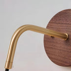 Koadclo | GlowHaven - Walnut & Brass Accent Wall Light