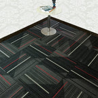 Koadclo | Dark Color Level Loop Carpet Tile – Non-Slip Self-Adhesive Indoor Office Carpet Squares