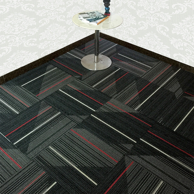 Koadclo | Dark Color Level Loop Carpet Tile – Non-Slip Self-Adhesive Indoor Office Carpet Squares