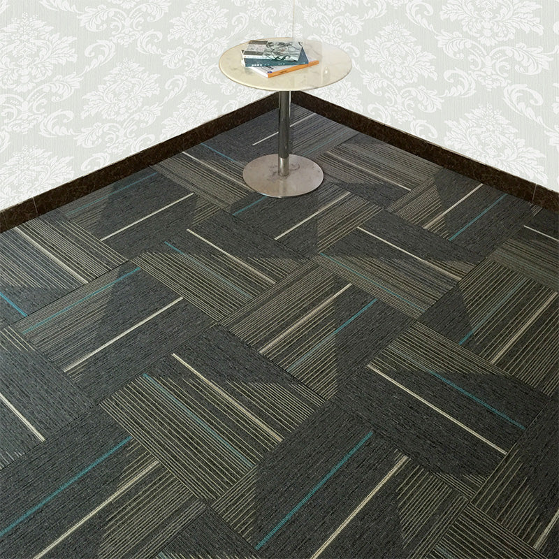 Koadclo | Dark Color Level Loop Carpet Tile – Non-Slip Self-Adhesive Indoor Office Carpet Squares