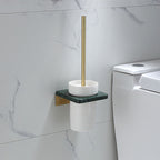 Koadclo | Polished Brass Bathroom Accessory Set - Marble Bathroom Hardware
