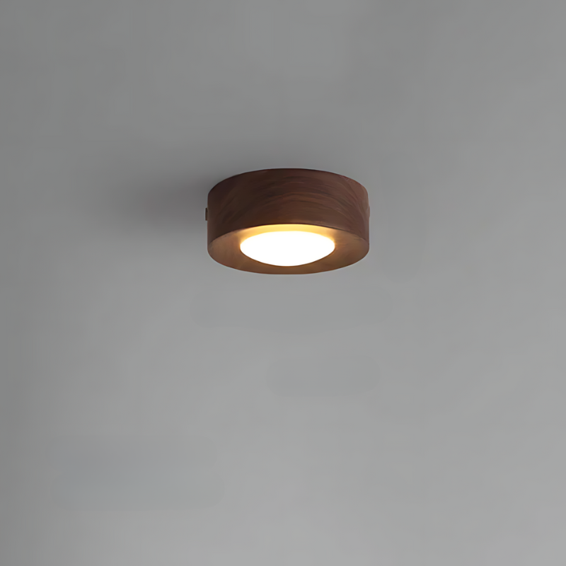 Koadclo | Walnut Ceiling Lamp with LED Spotlights – Modern Wood Light Fixture