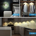 Koadclo | Remote Control LED Puck Light – Dimmable Battery-Operated Under Cabinet Light, 6 Pack Natural White