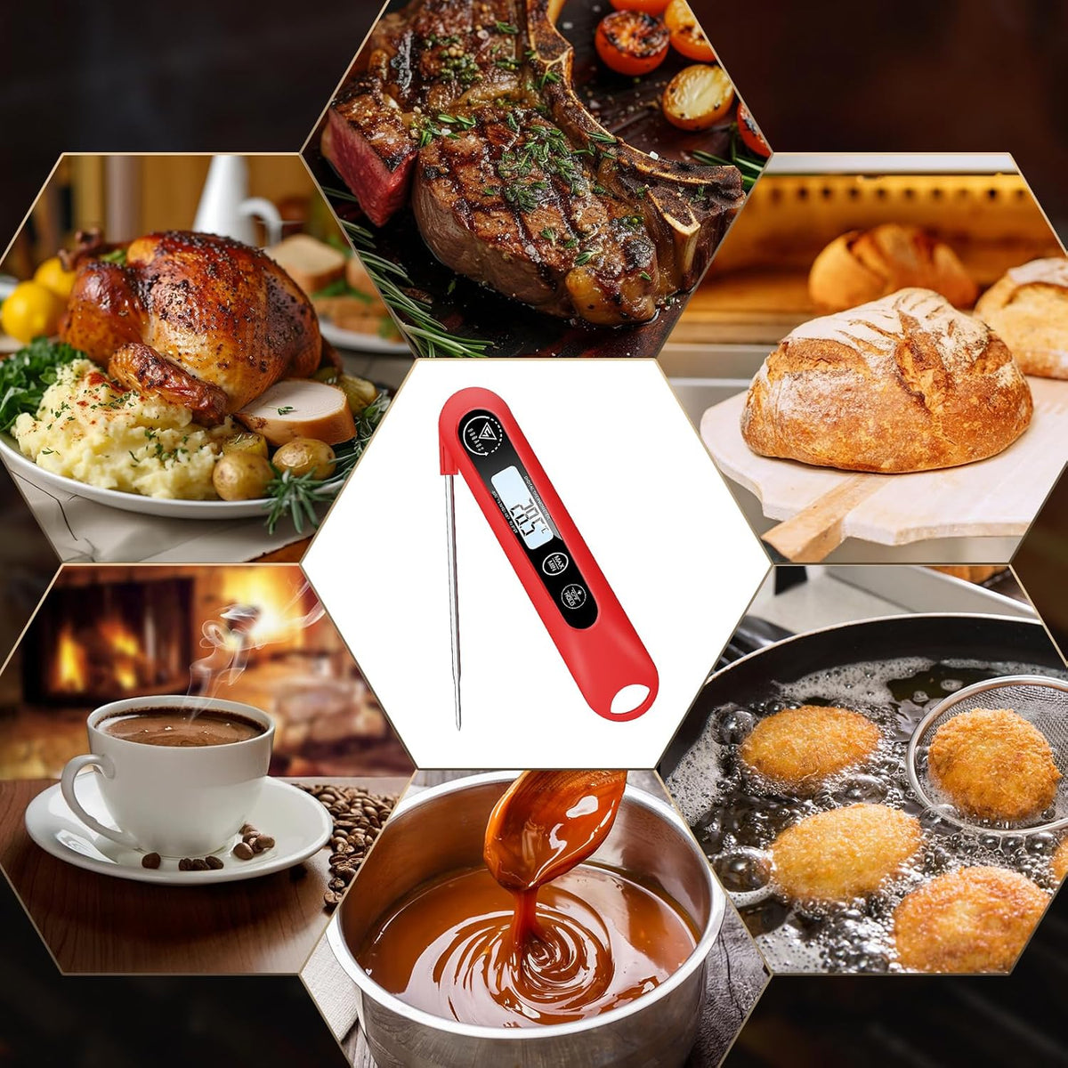 koadclo | Meat Thermometer - Digital Probe for Cooking & BBQ