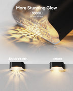 Koadclo | 16 Pack Solar Deck Light – Weatherproof LED Fence Light for Garden & Terrace, Black