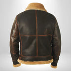 Aurelius | Men’s Leather Aviator Jacket with Shearling Collar