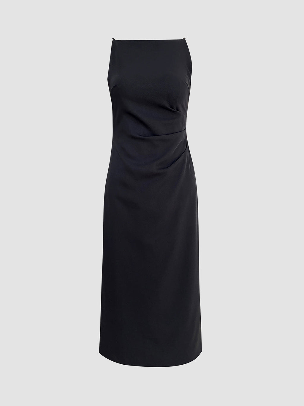 Silent Sea Boat Neck Midi Dress Elegant Lightweight Summer Wear