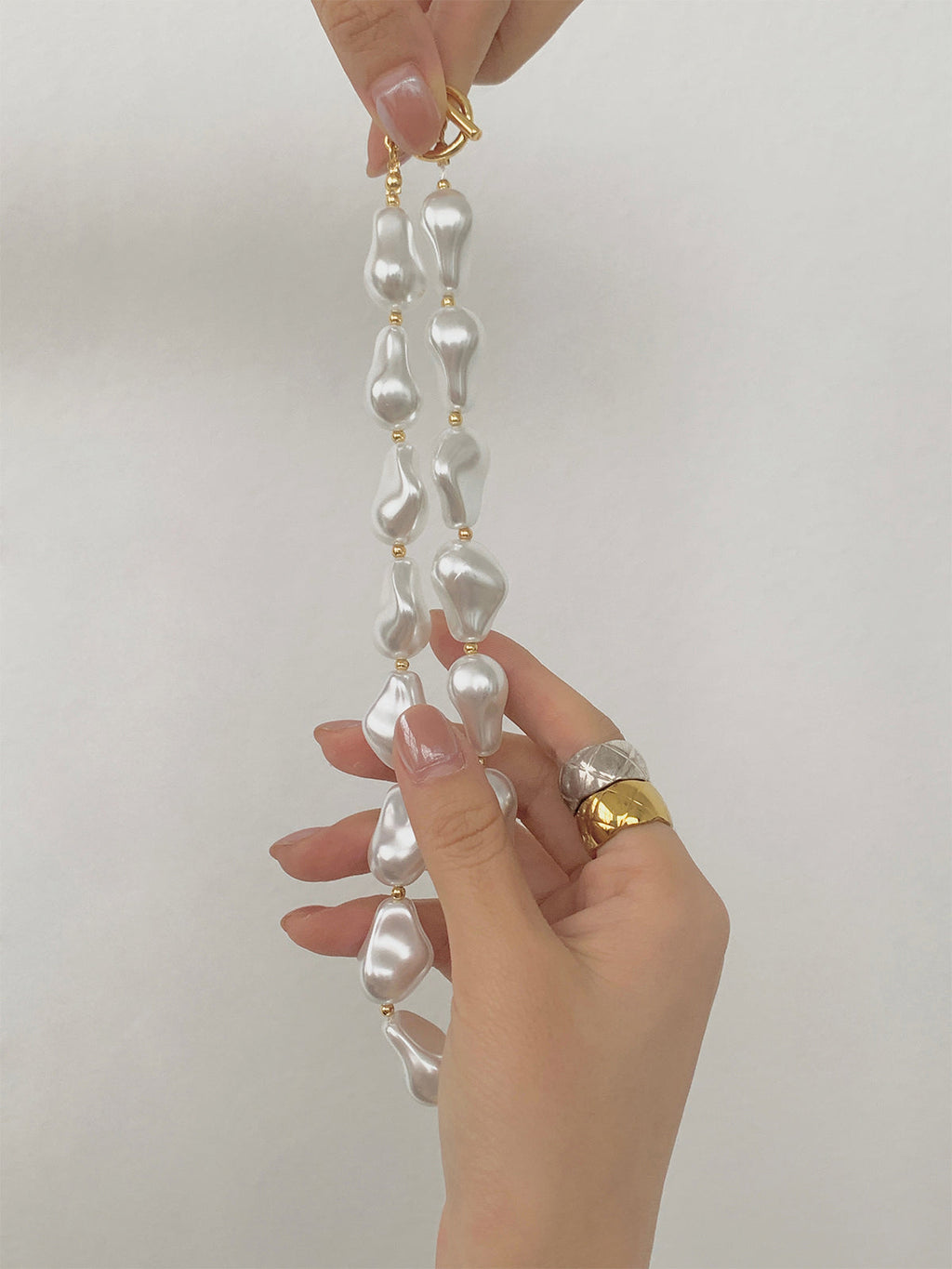 Pearl Effect Resin Necklace Handcrafted Unique Jewelry Piece