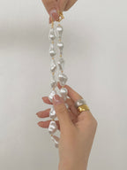 Pearl Effect Resin Necklace Handcrafted Unique Jewelry Piece