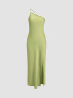 Moonlight Open Back Satin Slit Long Dress for Elegant Evenings