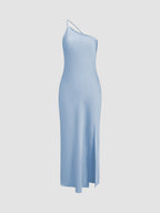 Moonlight Open Back Satin Slit Long Dress for Elegant Evenings