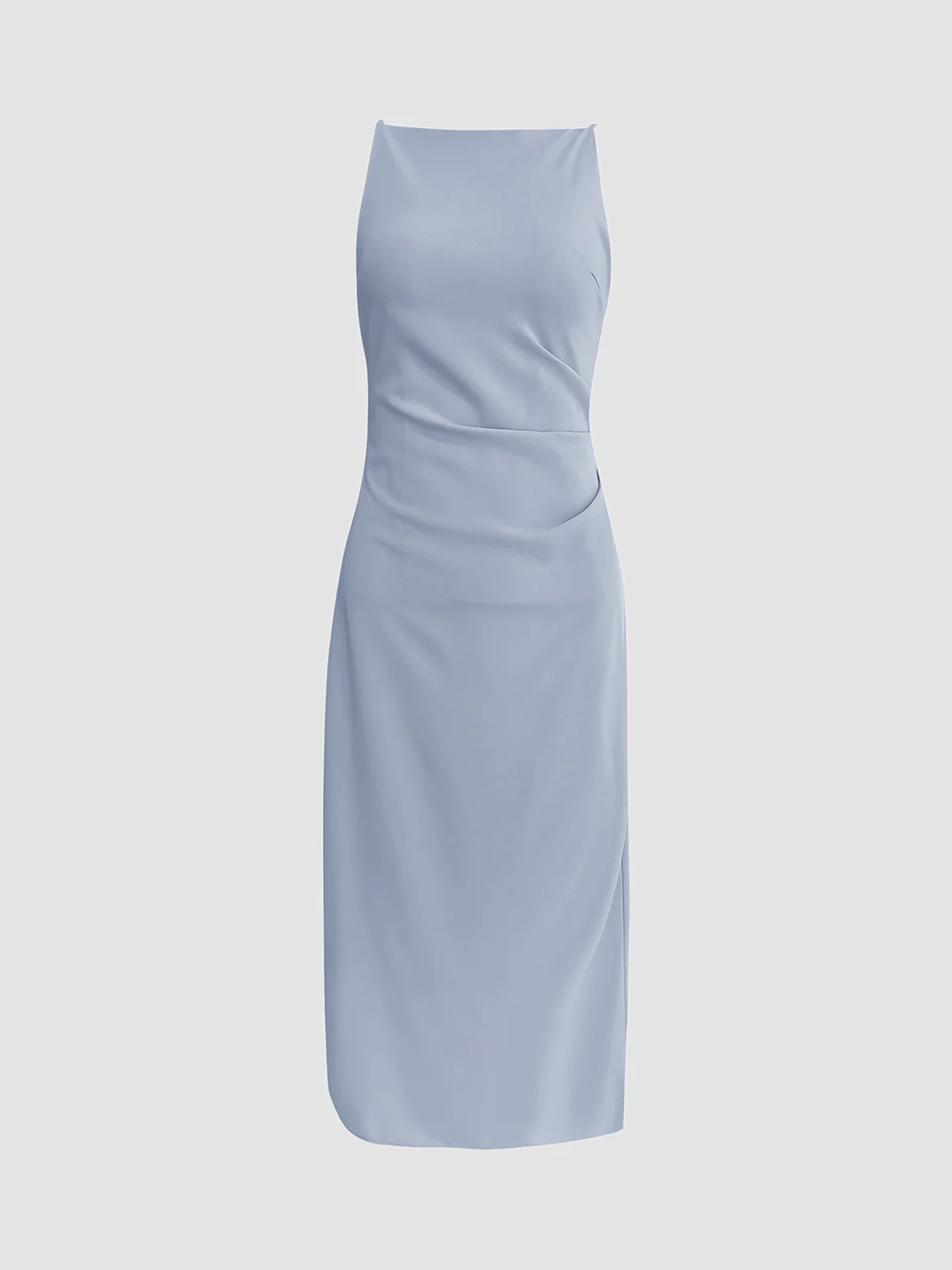 Silent Sea Boat Neck Midi Dress Elegant Lightweight Summer Wear