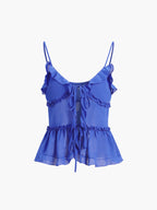 Aegean Sea Tied Fly Away Crop Top for Beachwear