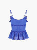 Aegean Sea Tied Fly Away Crop Top for Beachwear