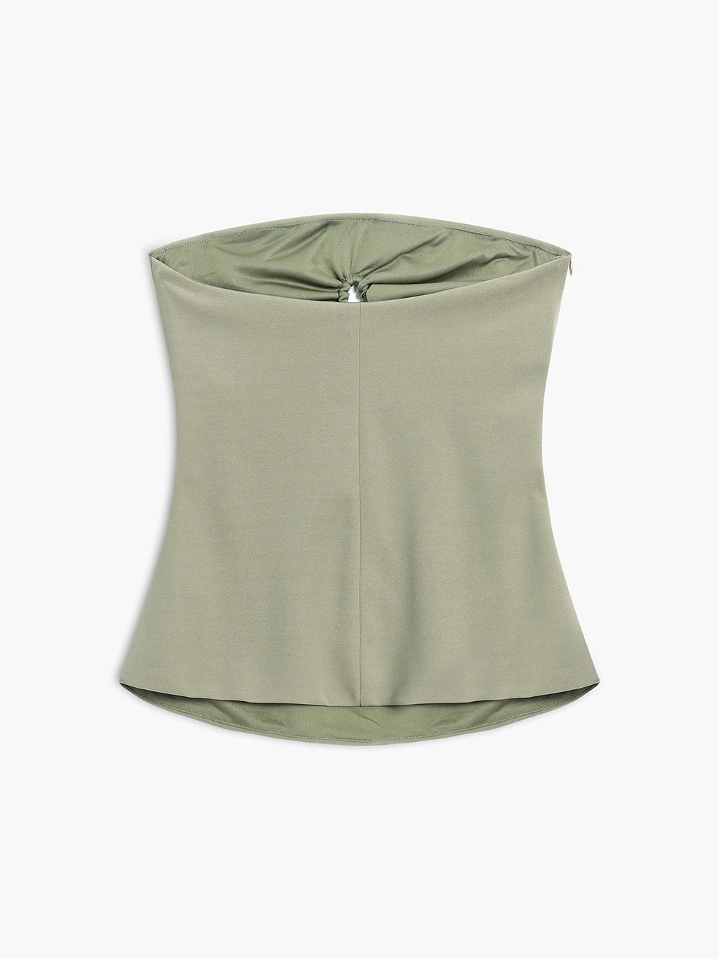 U-Ring Cutout Zippered Tube Top Women's Fashion Crop Top
