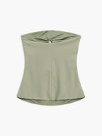 U-Ring Cutout Zippered Tube Top Women's Fashion Crop Top