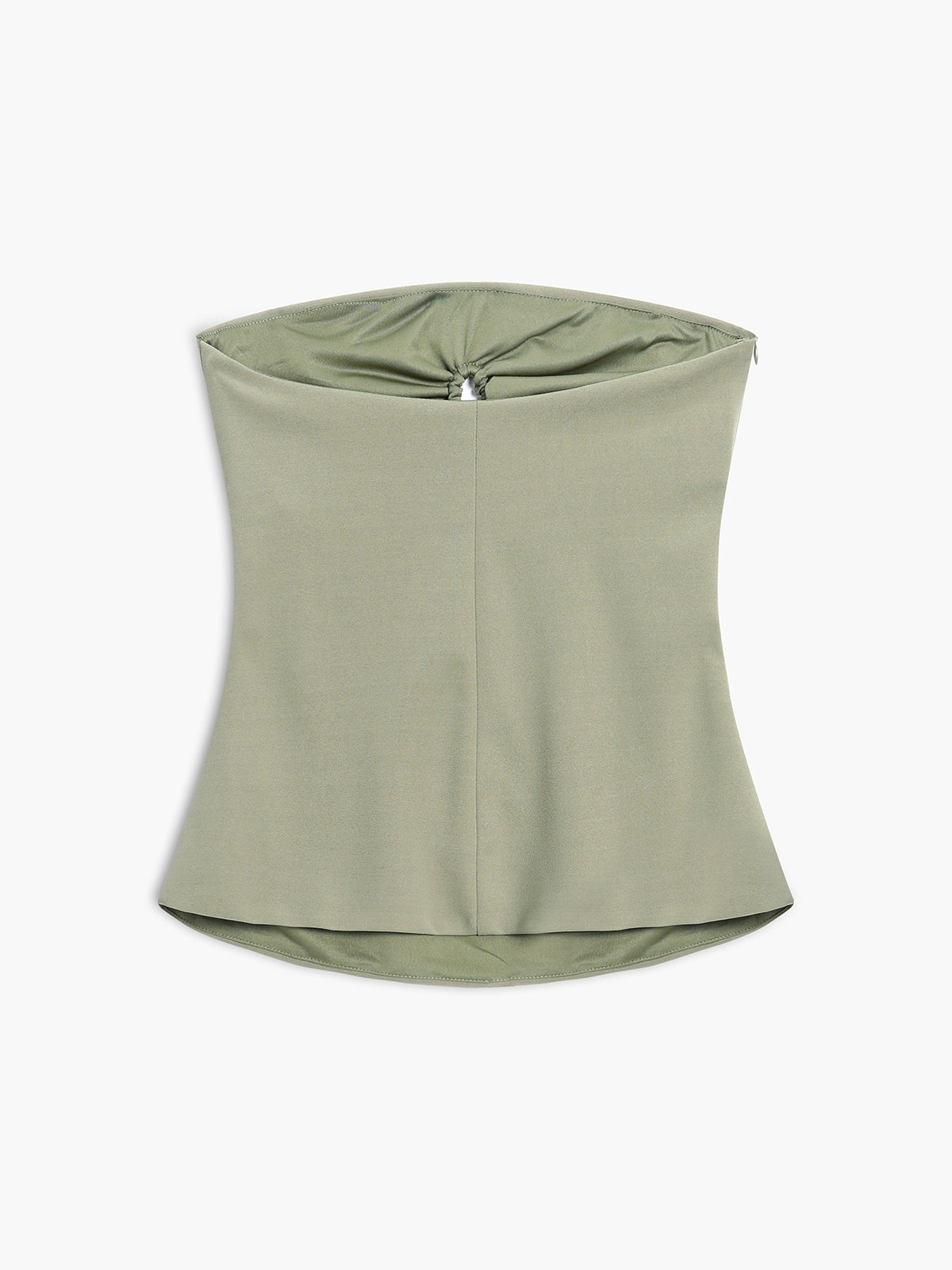 U-Ring Cutout Zippered Tube Top Women's Fashion Crop Top