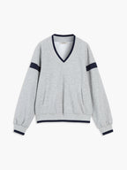 Contrast Trim Oversized Sweatshirt Cozy Casual Unisex Style