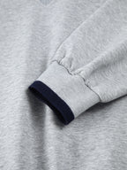 Contrast Trim Oversized Sweatshirt Cozy Casual Unisex Style