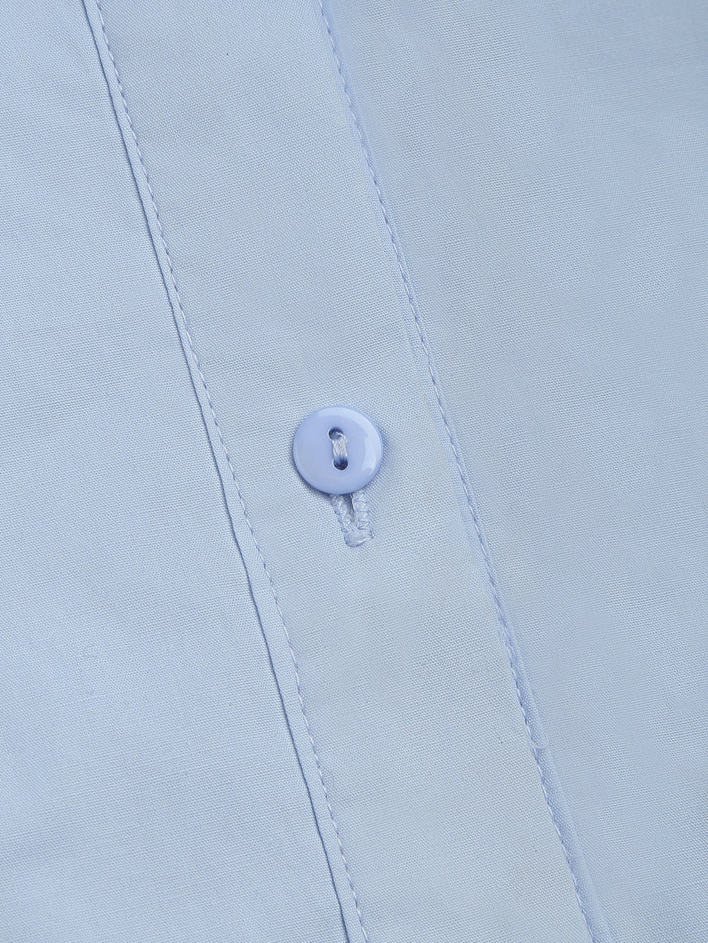 Baby Blue Open Collar Double Layer Crop Shirt for Women, Casual Summer Style