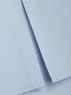 Baby Blue Open Collar Double Layer Crop Shirt for Women, Casual Summer Style