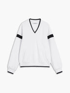 Contrast Trim Oversized Sweatshirt Cozy Casual Unisex Style