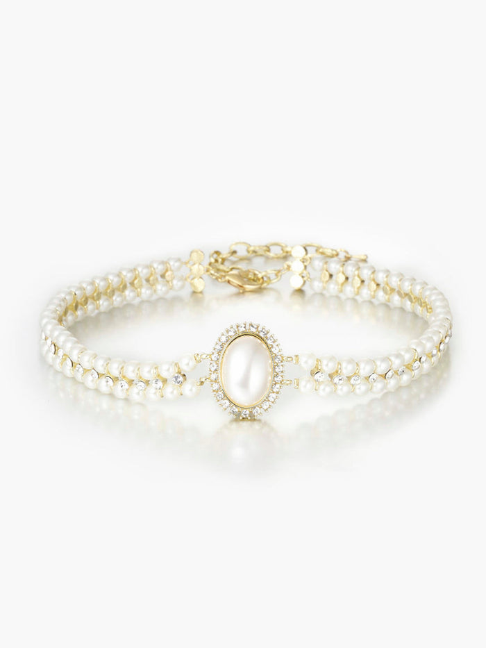 Vintage Double Layer Faux Pearl Choker Necklace Elegant Bridal Accessory