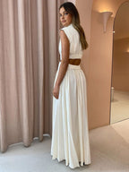 Mock Neck Cut Out Long Sleeve Maxi Dress for Women