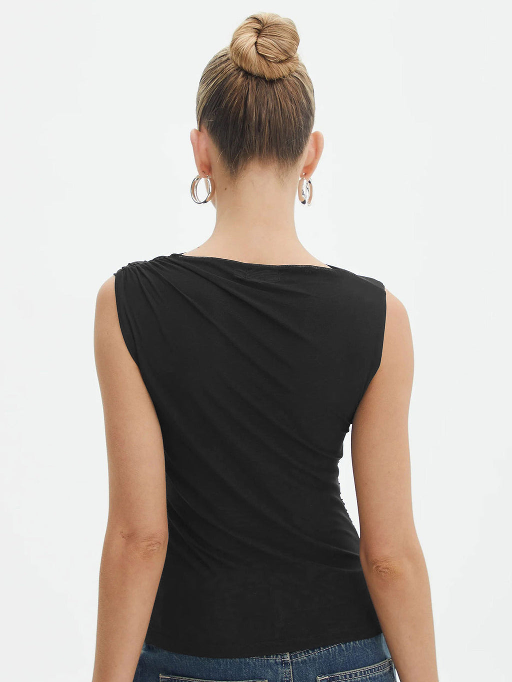 Solid Pleated Tank Top for Women Summer Casual Wear