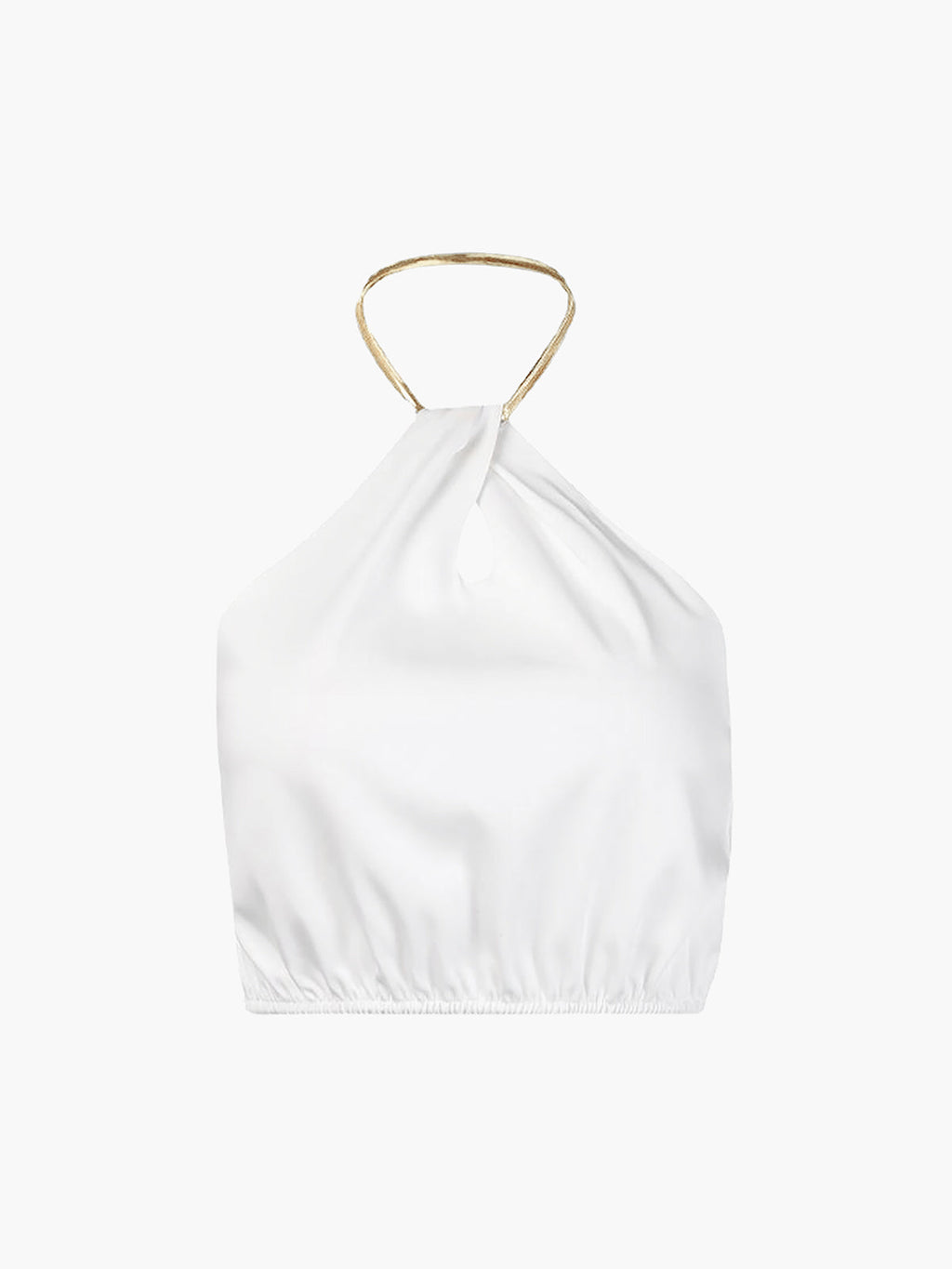 Semi-Sheer Halter Crop Sleeveless Top for Summer Casual Wear