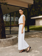 Cotton & Linen One Shoulder Off T-Shirt Casual Summer Style