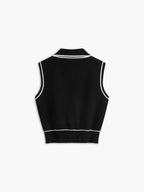 Button Front Contrast Binding Sleeveless Skirt Set | Summer Casual Women's Outfit