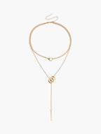 Double Circle Tassel Necklace Elegant Bohemian Style Pendant