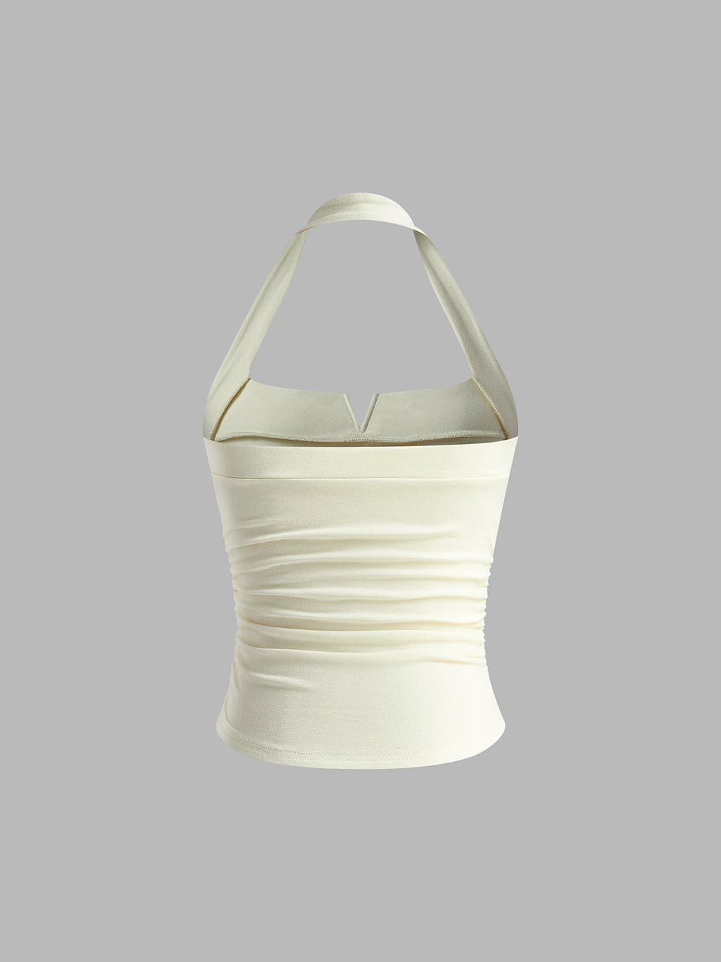 Pleated Ribbed Halter Top for Women Summer Casual Wear