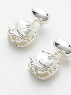 Baroque Pearl Pendant Earrings Handcrafted Silver Vintage Style