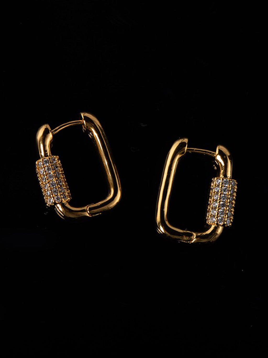 Square Chubby Diamond Earrings Elegant Luxury Fashion Jewelry