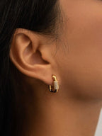 Square Chubby Diamond Earrings Elegant Luxury Fashion Jewelry