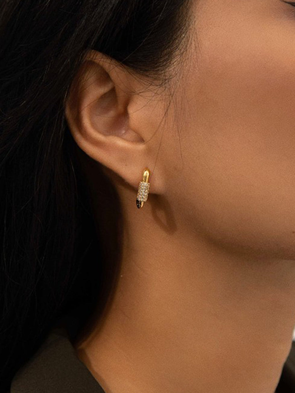 Square Chubby Diamond Earrings Elegant Luxury Fashion Jewelry