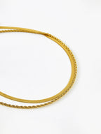 Double-Layer Snake & Twist Chain Necklace, Durable Stainless Steel, Unisex Design